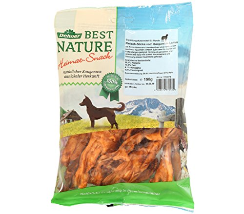 Dehner Best Nature Hundesnack, hochwertiges Leckerli, Kausnack für Hunde, Sticks mit Lamm, 150 g
