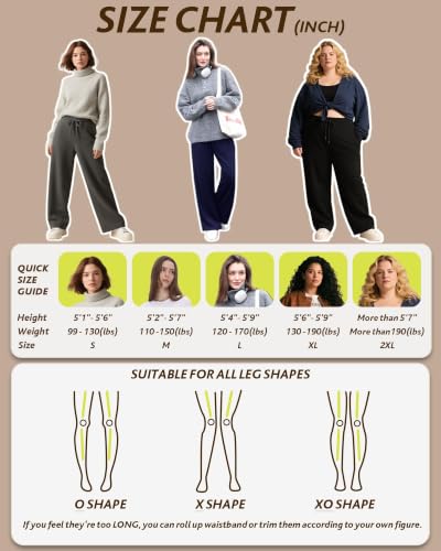 Womens Fleece Lined Wide Leg Sweatpants - Winter Warm Thermal Sweat Pants - image 5