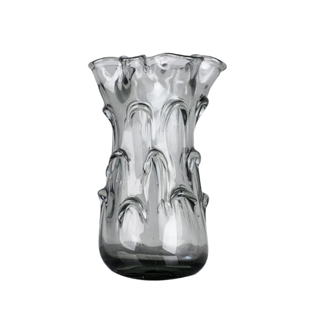 Jarrón Jarrón de cristal nórdico Onda creativa Florero transparente Jarrón de la sala de estar Jarrones de flores Decoración del hogar Decoración de la barra de la botella de la flor seca Jarrones Dec