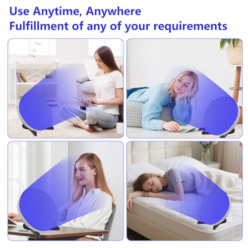 Solarium für Zuhause – 50W Blaulicht-Bräunungslampe mit 250 LEDs, Gesichtsbräuner für Gesicht und Körper, mit Tischständer, Aufhängung und Augenmaske, 460nm Lichttherapie