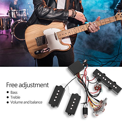 image for SolUptanisu Electric Bass Pickups,Electric Bass Preamp Wiring Circuit 
