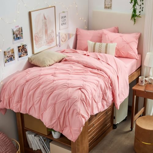 Image of BEDELITE Twin XL Comforter Set Pink,Lightweight & Soft Comforter | 5 Pc Bed in a Bag,Boho Bedding, Warm & Cute Bed Set for All Season,with Comforter,Flat & Fitted Sheets,1 Pillowcase & 1 Sham