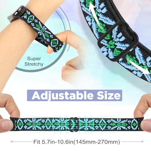Image of Bcuckood Elastic Bands Compatible with Xiaomi Mi Band 8 Women Men, Stretchy Solo Loop Soft Nylon Elastic Strap Replacement Wristband for Xiaomi Mi Band 8，3 PCS