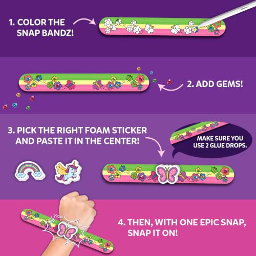 Image of Skillmatics DIY Art & Craft Activity - Snap Bandz, Unicorns & Princesses