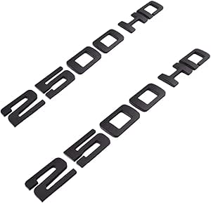 2-Piece Gloss Black "2500" Front Bumper Emblems For 2024+ GMC Sierra 2500HD – Replacement For 86578370/86578372