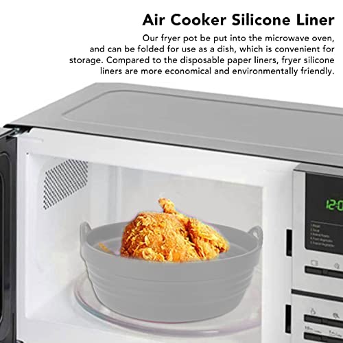 Fryer Silicone Liner, Reusable Dishwasher Free Foldable Silicone Fryer Pad Nondeformable For Barbecue (Grey) #TOP3
