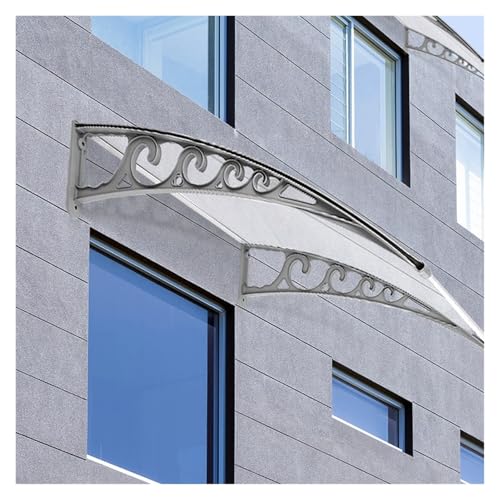 Marquesina para puerta de entrada de aluminio policarbonato transparente arqueada 80x120 5