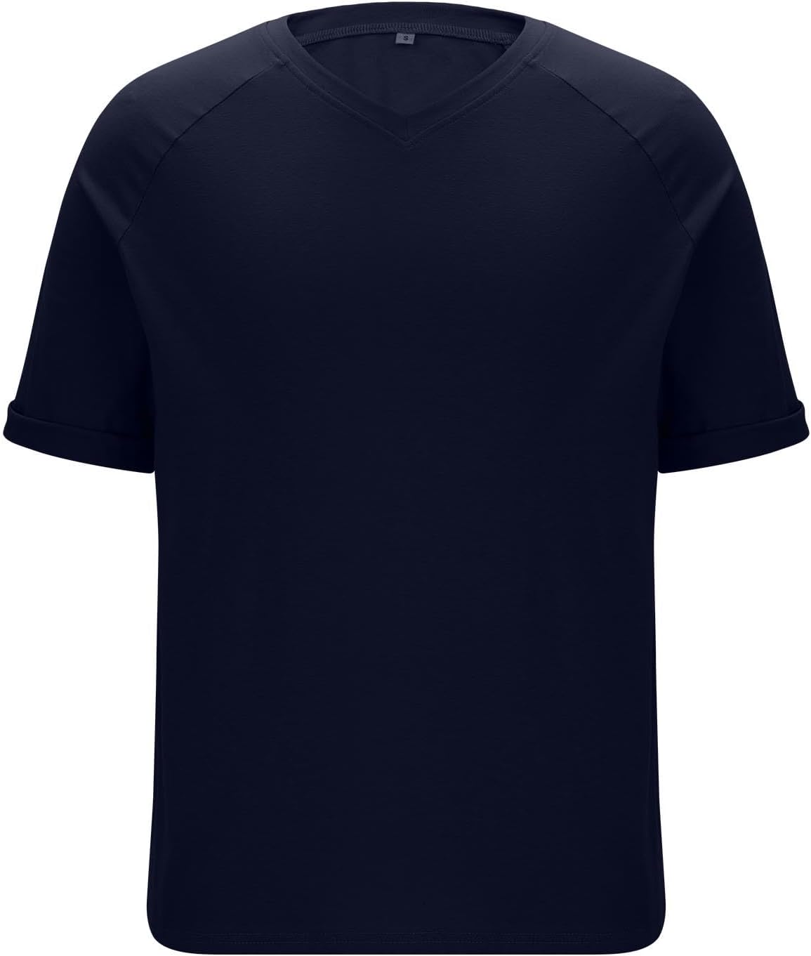 Dademeo Men's Big and Tall Oversized Shirts Stretch V-Neck Solid Color T-Shirt for Casual Wear Casual Daily Summer Shirts