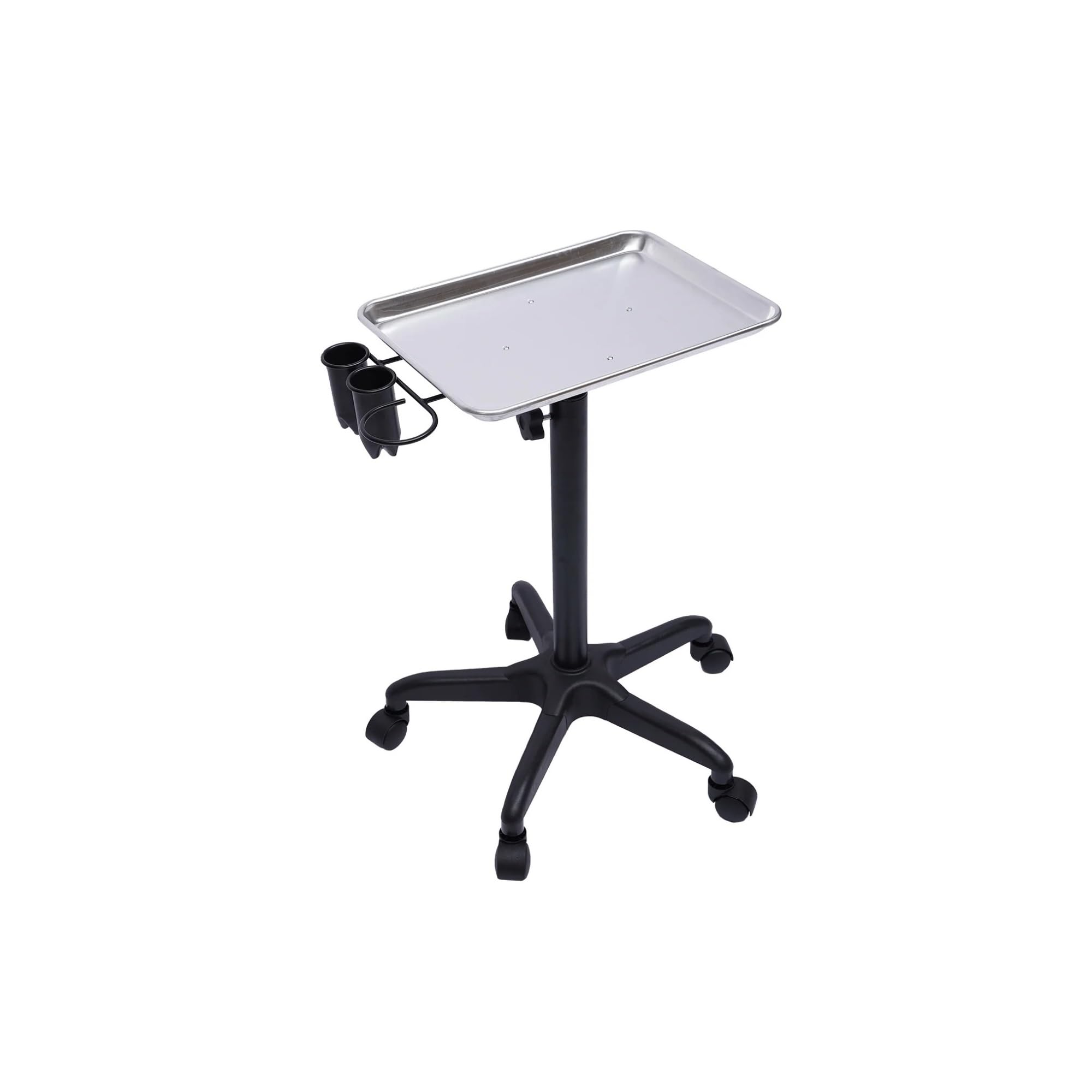 TKJfdTY Salon Trolley Aluminum Salon Rolling Cart Tattoo Mobile Trolley Hair Instrument Service Tray Beauty Trolley, Silver,Silver