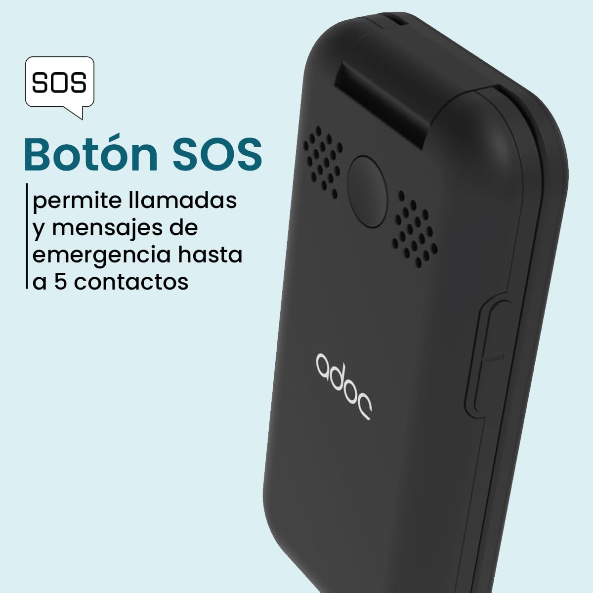ADOC SC01 Teléfono Móvil 4G de Tapa para Personas Mayores, 2 Pantallas, Bluetooth, Wi-Fi, Linterna y Radio Teclas e Iconos Grandes, Botón SOS, Fácil Uso, 3 Memorias Directas. Compatible con audífonos.