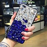 for Google Nexus 6P Case,Huawei Nexus 6P Case,3D Handmade Sparkle Stunning Stones Crystal Diamond Bling Glitter Phone Case for Google Nexus 6P 2015(B White/Blue)
