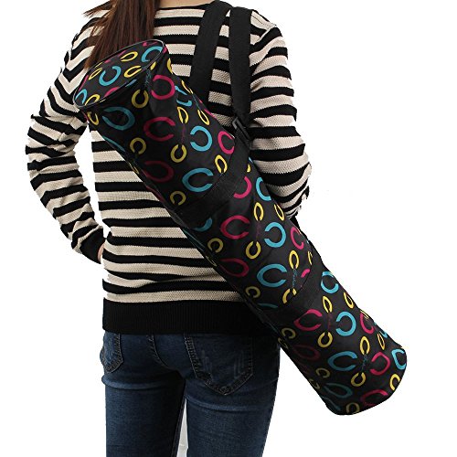 Veewon Portable Yoga Mat Bag Waterproof Backpack Shoulder Bag for Yoga, Pilates, Fitness, Exercise and Meditation (Black)