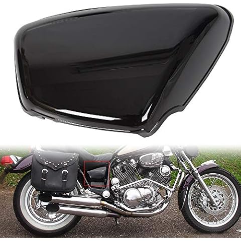 ECOTRIC Side Cover Battery Cover Fairing Compatible with 1984-Up Yamaha XV 700 750 1000 1100 Virago Battery Side Fairing Cover Protection (Right Side) Motorcycle Black Cover
