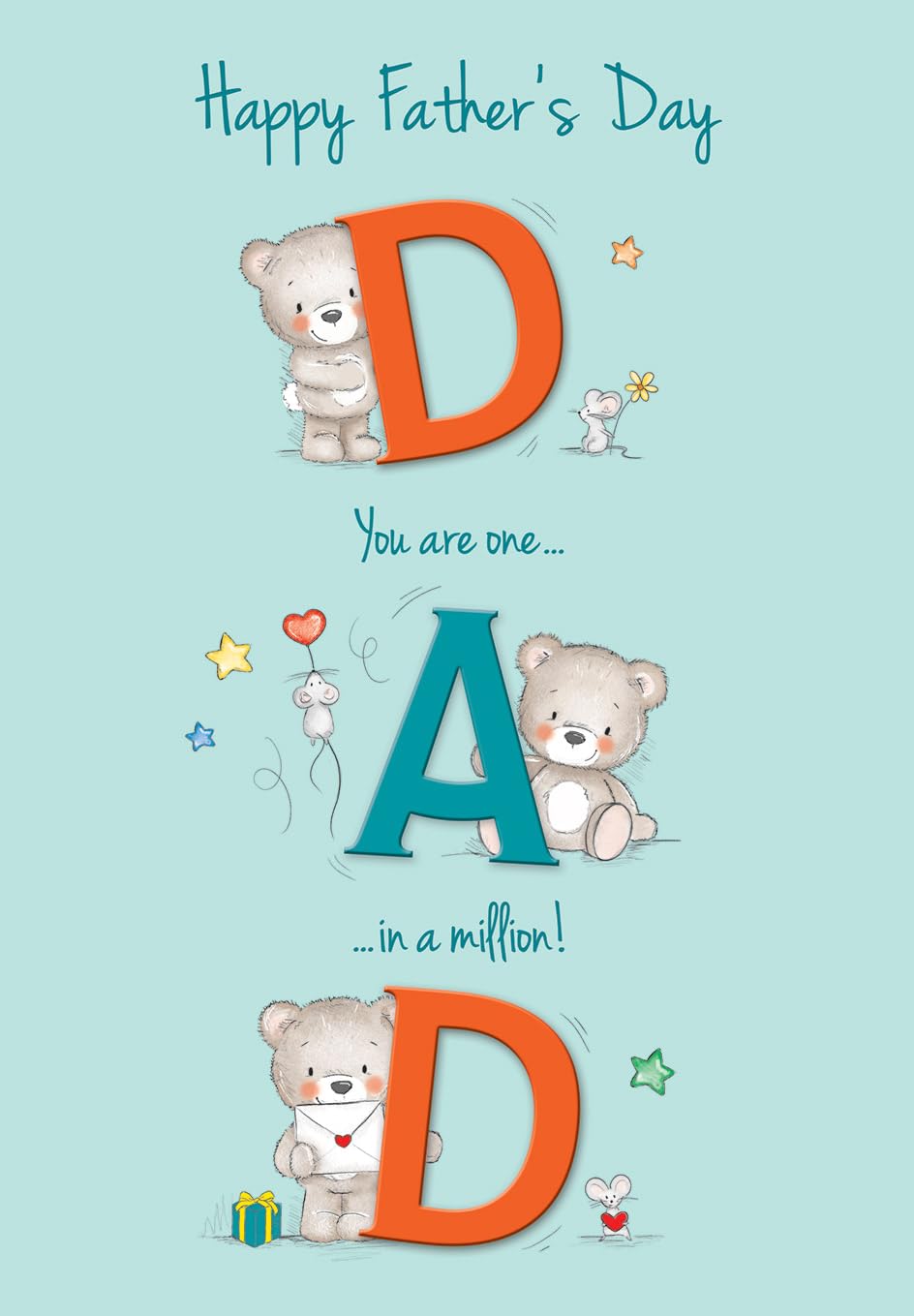 Piccadilly Greetings Father's Day Card, Dad You are One In a Million - 9 x 6 inches