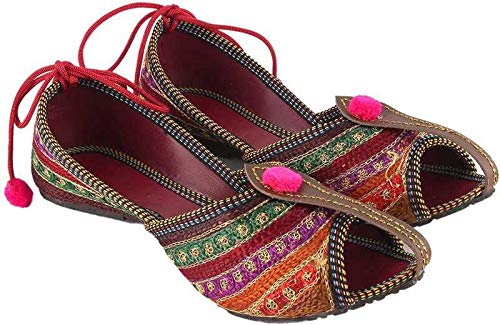 Faishon Craft Punjabi Jutti for Women's & Girls-7UK (Cherry)-picture-13