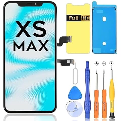 Screen Replacement for iPhone Xs Max, 6.5-inch FHD Display and Touch Digitizer Full Assembly (Face ID, 3D Touch, True Tone) Cover