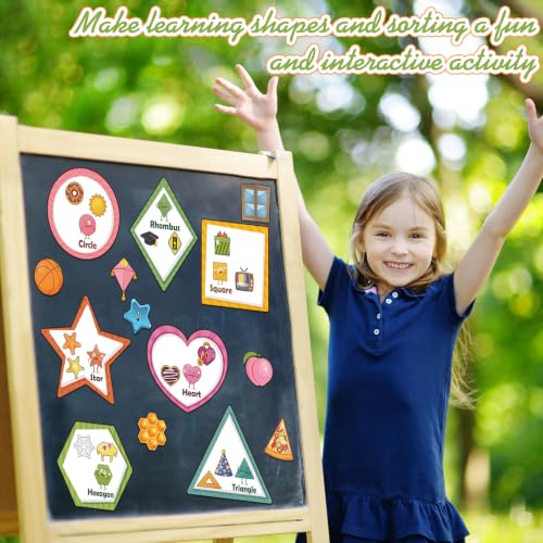Image of Blosssound 10 Set Magnetic Shape Sorting for Toddler Matching Games Magnet Sorting Mats 30 Everyday Objects Magnets Pieces Learning Toys for Child Learning Shape Game Preschool Classroom (Boho)