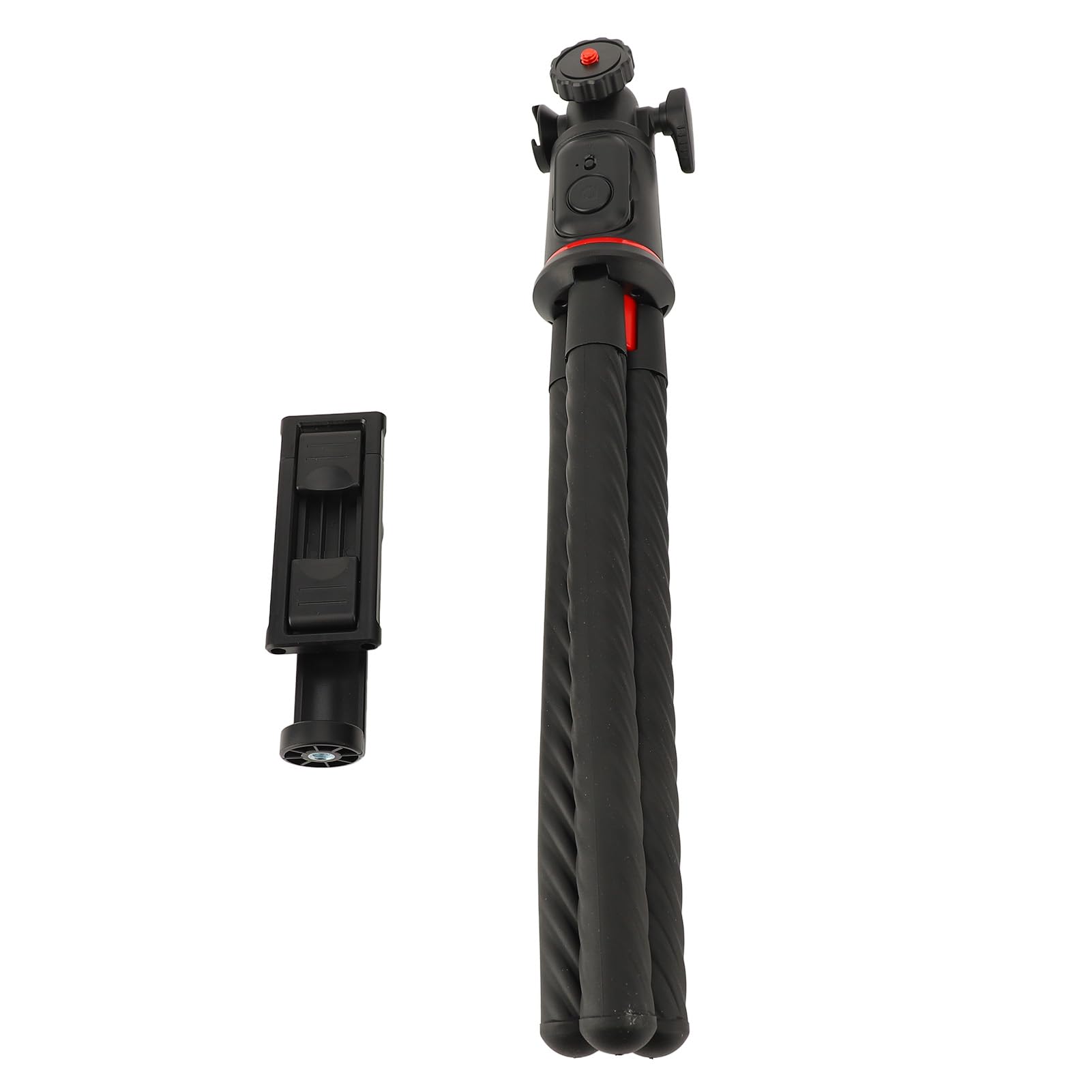 Treppiede flessibile multifunzionale per telefono per selfie live streaming, telecomando, lega di alluminio ABS stabile, portatile per foto di gruppo
