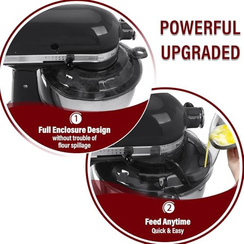 Image of Pouring Shield for KitchenAid Tilt Head 4.5-5QT Stainless Steel (Only),Safety Pouring Shield,Splatter Guard for kitchenaid mixer bowl,Kitchen Aid Stand Mixers (Transparent Black, for 4.5-5 QT)
