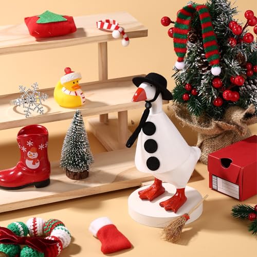 Ropa para ganso de escritorio muñeco de nieve miniatura 6