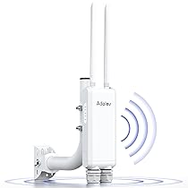 AdaLov Gigabit Access Point Wireless Esterno, Punto di Accesso WiFi a Lungo Raggio, 1200Mbps Dual Band 2.4, 5.8GHz, Impermeabile IP66, Ripetitore WiFi per Negozio, Giardino, Garage, Scuola, Camper,48V PoE