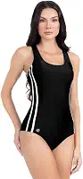 Body Maiô Bory Feminino Moda Praia Natação Poliamida Premium Liso Detalhe Lateral Listras Luxo Confortável Alças Largas