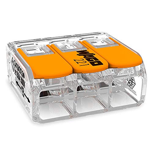 Wago 221-613 - 30 morsetti di collegamento COMPACT, con leva di comando, 3 pezzi, morsetto a leva, morsetto per lattina, 0,5-6 mq