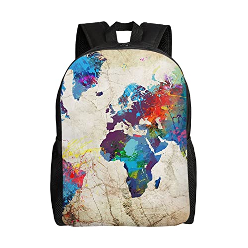 Sac à dos carte du monde imperméable contre la pluie pour le travail
