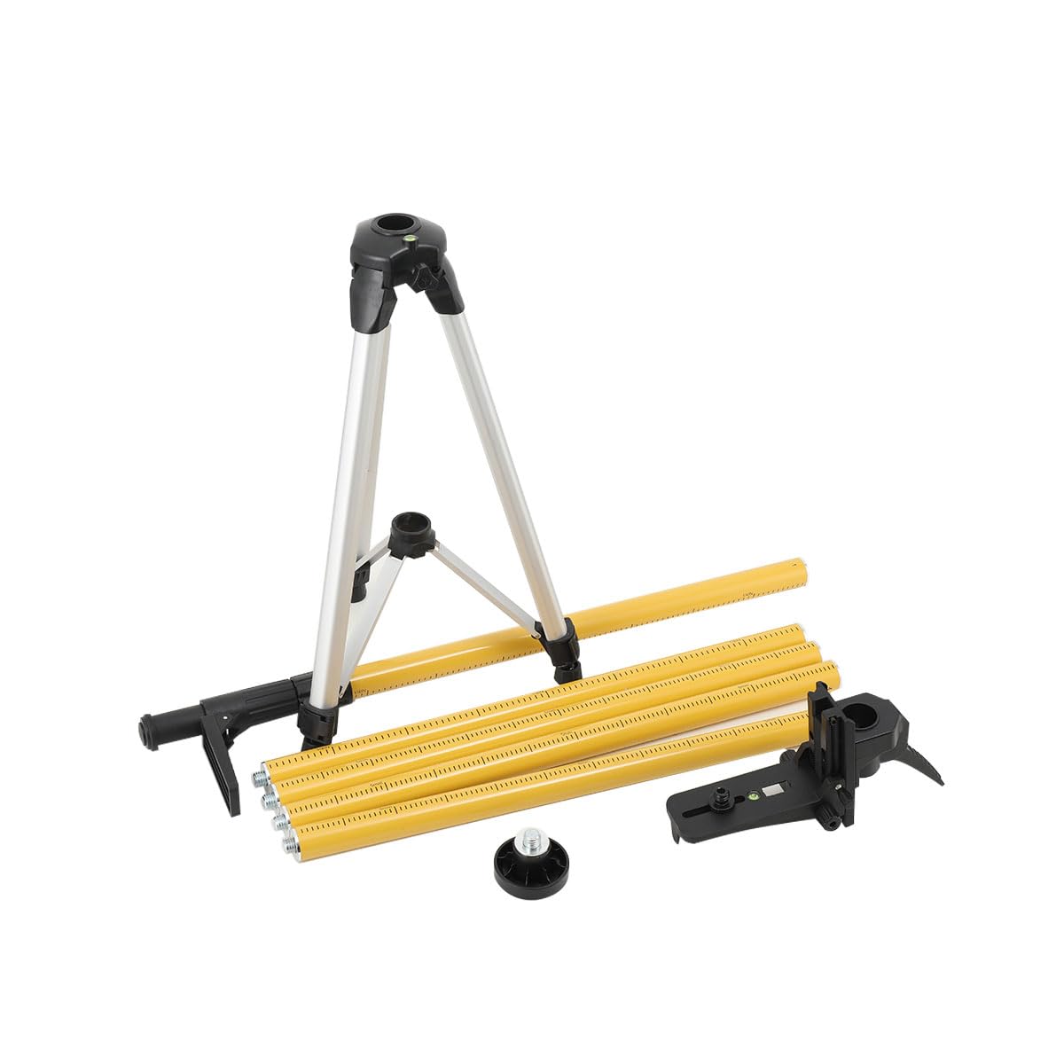 Perche télescopique 3,6m,Niveau Laser Perche Télescopique, Pôle de Montage Pour Laser Rotatif et Niveau Laser avec trépied avec Filetage Mâle 1/4-20 et Adaptateur Fileté 5/8-11