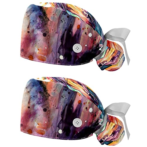 Chapeau de travail cheval respirant JDEZ lot de 2 casquettes bouffantes unisexes