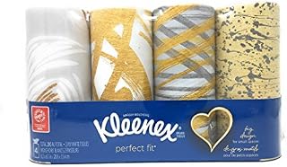 Kleenex Facial Tissues Perfect Fit Package of 4 Decorator Designs - Gold