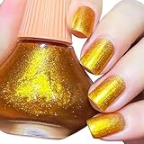 COSMOO 12ml Gold Nail Polish, Golden Quick Dry Nail Lacquer for Nail Art Varnish, 0.41 fl oz
