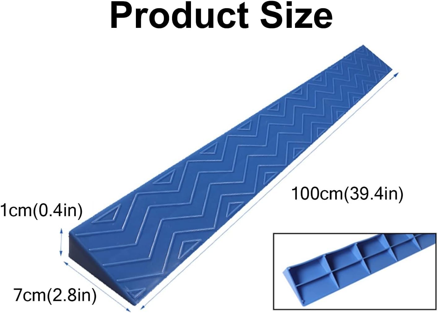 Kanduo Rampa podjazdowa Podjazd dla dzieci, podjazd rodzin bez barier, do łazienki, plastikowa mata schodkowa(Blu,7 * 1cm/2.7 * 0.4in)
