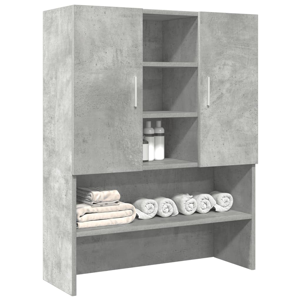 Armario de Lavadora vidaXL Gris Hormigón 70,5 x 25,5 x 90 cm, Mueble de Lavadora, Mueble de lavandería, Armario de baño