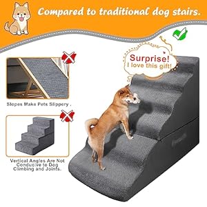 30-Foam-Dog-Stairs-Steps-for-High-Beds-Extra-Wide-Foam-Dog-Ramps-Pet-Stairs-Ladder-for-Couch-Older-Dogs-Cats-Puppies-Injured-Dogs-Up-to-30-36-Inches-High-Bed-Grey - Cucciolini Doodles   30-Foam-Dog-Stairs-Steps-for-High-Beds-Extra-Wide-Foam-Dog-Ramps-Pet-Stairs-Ladder-for-Couch-Older-Dogs-Cats-Puppies-Injured-Dogs-Up-to-30-36-Inches-High-Bed-Grey