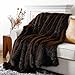 BATTILO HOME Luxury Fluffy Brown Faux Fur Throw Blanket, Cozy Warm Fur Blanket for Couch, Sofa, Chair, Bed, Plush Fuzzy Fur Throws with Long Pile, 50