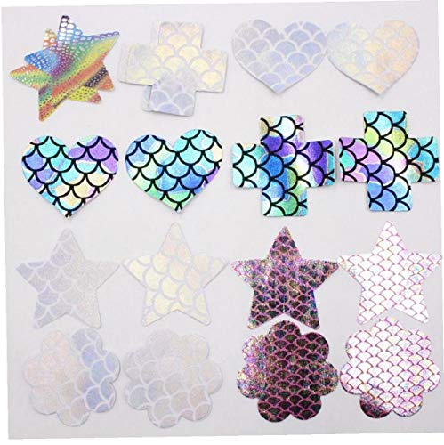 1 paar zeemeermin patroon cover wegwerp zelfklevende pastei tepels sticker melk pasta - Image 7