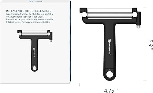 Miniatura 8 de KITCHENDAO Cortador de queso de alambre ajustable, cables 50% más fuertes con mecanismo de fijación de alambre de 2 generación, cortador de queso de