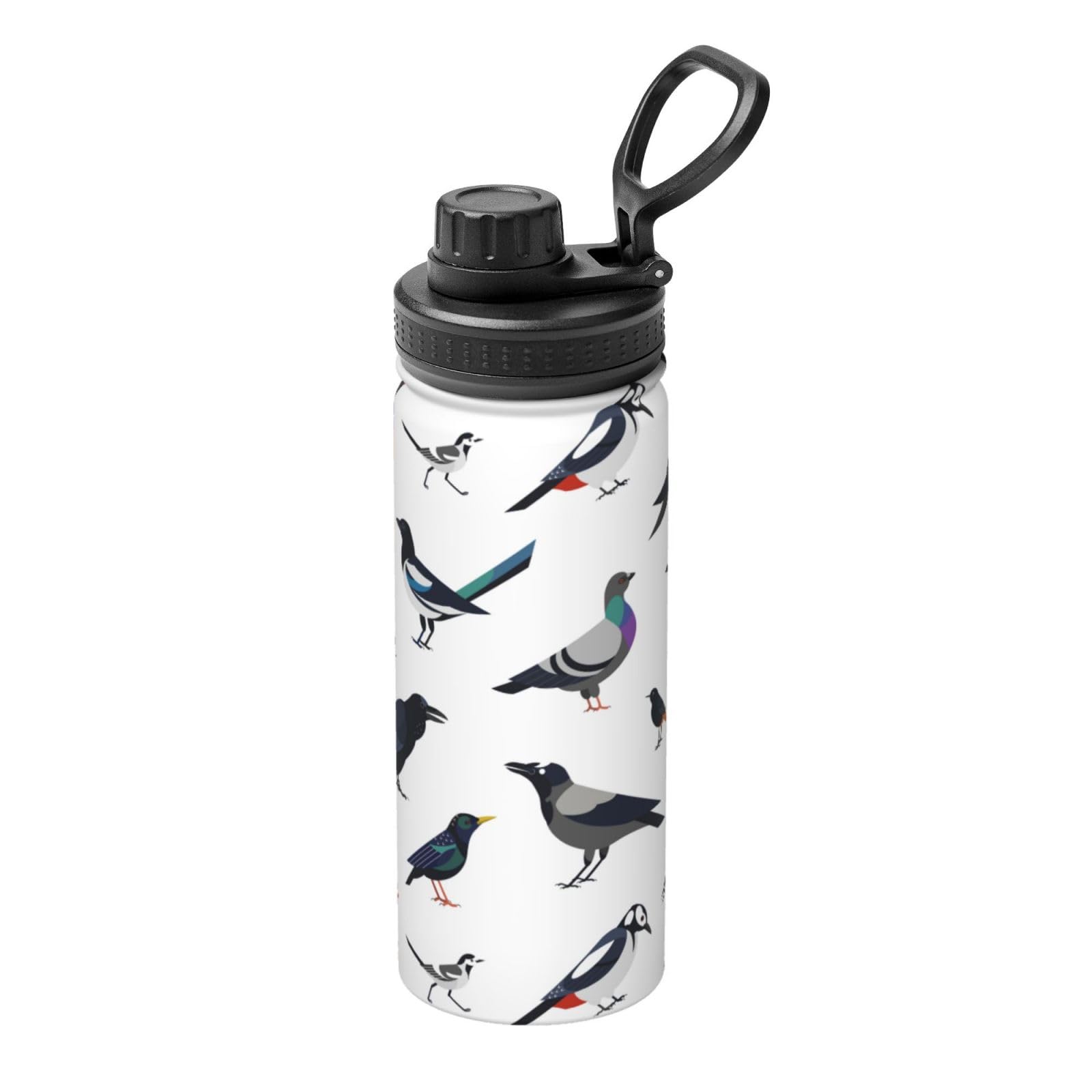 Amazon | 鳥 総柄 鳩など 水筒 真空断熱 保温 保冷 スポーツボトル