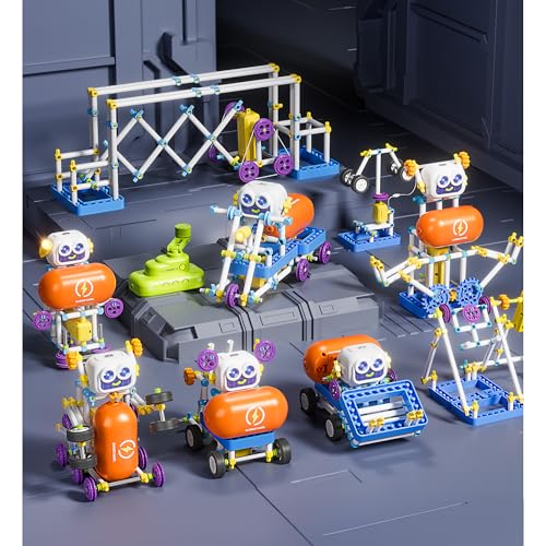 SMILESSKIDDO 50-in-1 Robot Kit, 438 Pcs DIY Educational Science Kit, Multiple Model STEM Toys, Building Experiment Toys for Ages 6-13 Boys Girls, Ideal Gift for Christmas, Holidays (8025E)