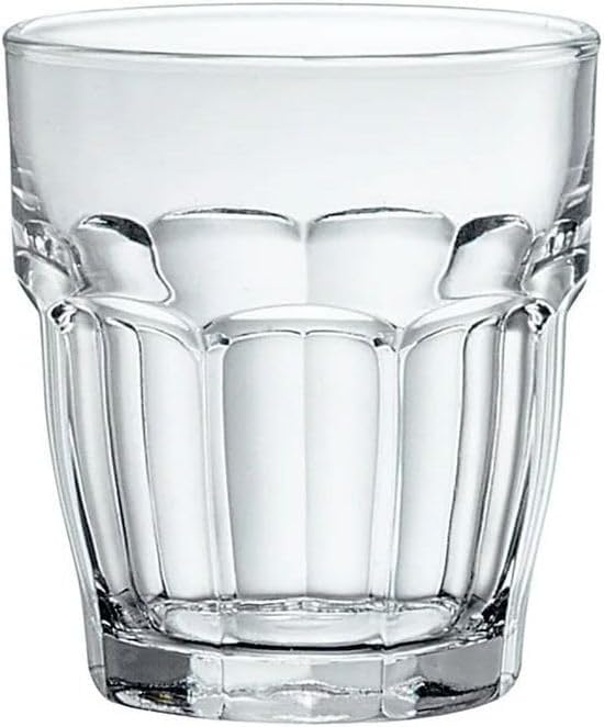 Bormioli Rocco Rock Bar 7.25oz Stackable Juice Glasses, Tempered for Cocktails, Water & Cold Drinks, Set of 6 Clear Tumblers