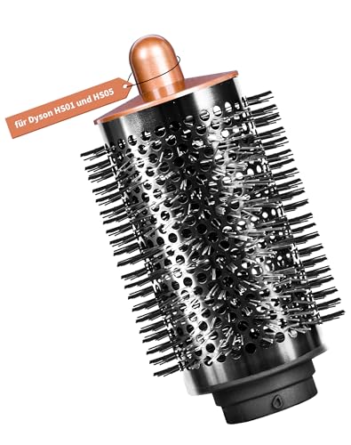 ZITFRI Brosse volume ronde améliorée pour Dyson pour embouts Airwrap HS01 HS05, brosse volume pour cheveux affaissés et plats, doré