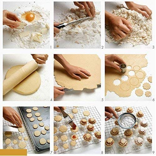 Round Cookie Biscuit Cutter Set Fluted Edge with rolled top ends, 12 pcs Circle Pastry Cutters for Scones, Pastries, Baking, Desserts, Muffins, Fondant - with Storage Box