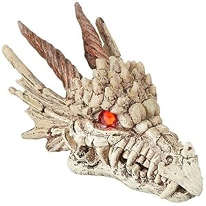 Penn-Plax Deco-Replicas Dragon Skull Gazer Aquarium Decoration – Safe for Freshwater and Saltwater Fish Tanks – Small