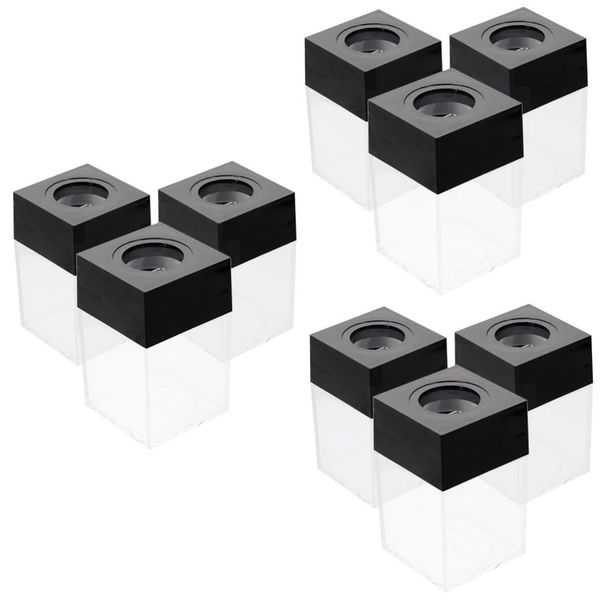 9 Pz Secchio Per Graffette Distributore Da Scrivania Piccolo Contenitore Trasparente Cucitrici Per Scrivania Organizzatore Di Oggetti Scolastici Carta Plastica Black