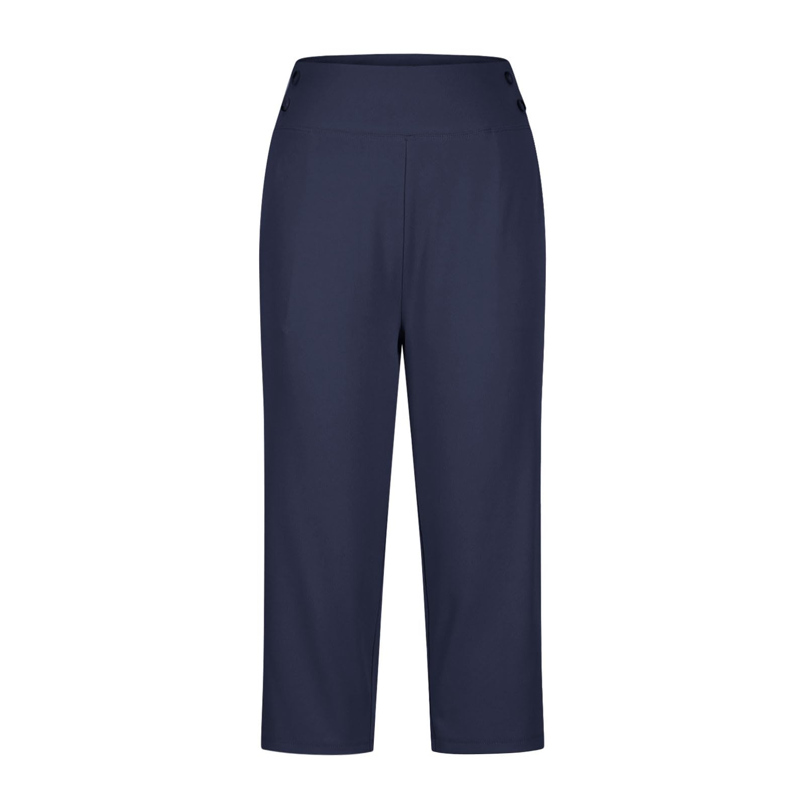 Pantalones Mujer Verano,Cintura Alta Pierna Rectos Capri Pantalones de Trabajo Frescos Ligeros Transpirable Pantalón de Chándal Sueltos Pantalon de Vestir Elasticidad Cómodo Yoga Fitness Pants