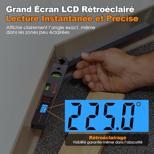 Rapporteur d’angle numérique 400mm Neoteck avec niveau à bulle - 5