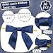 Navy Blue Bows Satin Ribbon Twist Ties for Christmas, 4.3 Inch Metallic Twist Ties Reusable, Decorative Bow Ties Ribbon Bows for Crafts, Bakery, Gift Wrapping, Wedding Birthday Party Favors 30 Pcs