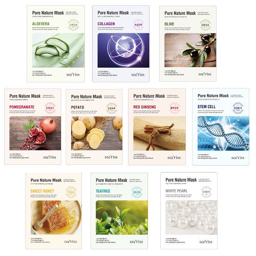 Secriss Korea - Pure Nature Mask Full Face Facial Mask Sheet 25ml 20 Combo Pack