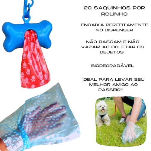 12 Rolos Refil De Saquinhos Cata Caca -240 Saquinhos Coletor